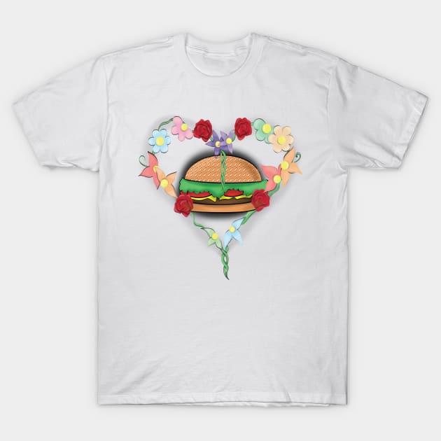 Burger Lover T-Shirt by DaintyMoonDesigns